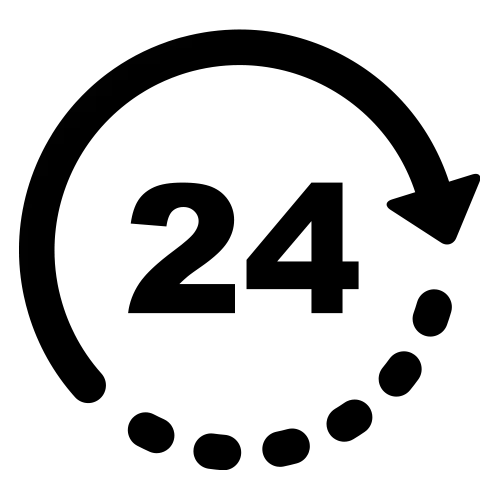 24 with arrow circle outline