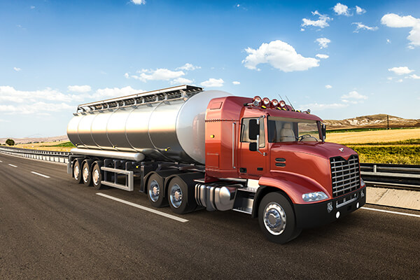 oil company truck on the highway