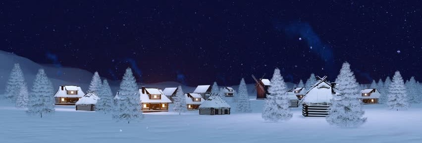 snowy home scene
